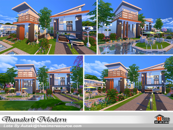 Sims 4 Thanakrit Modern house by autaki at TSR