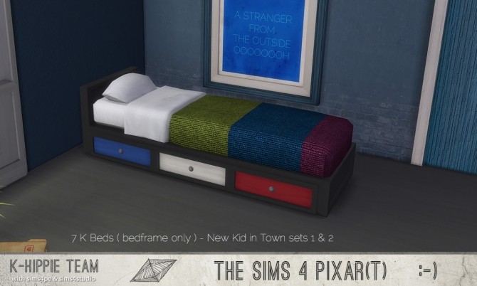 Sims 4 7 K Bedframes New Kid in Town sets 1 & 2 at K hippie