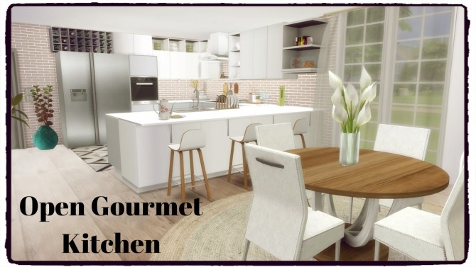 Sims 4 Open Gourmet Kitchen at Dinha Gamer