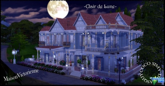 Sims 4 Clair De Lune house by Coco Simy at L’UniverSims