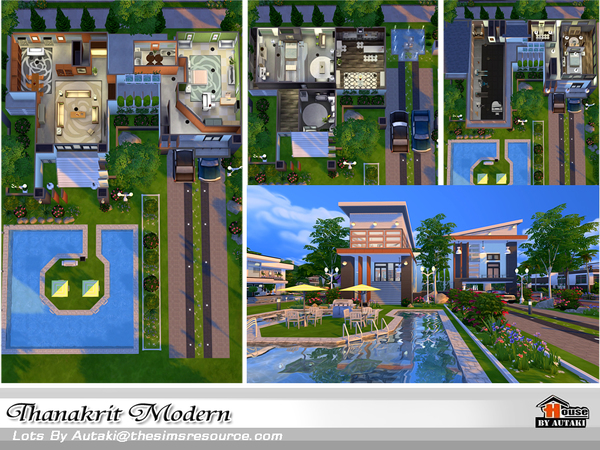 Sims 4 Thanakrit Modern house by autaki at TSR