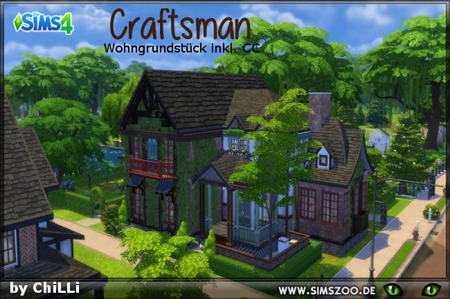 Sims 4 Craftsman house by ChiLLi at Blacky’s Sims Zoo