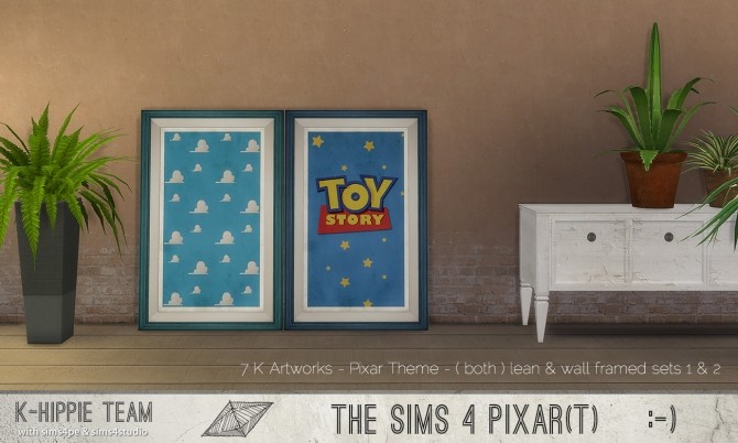 Sims 4 7 K Artworks Pixar Theme sets 1&2 at K hippie