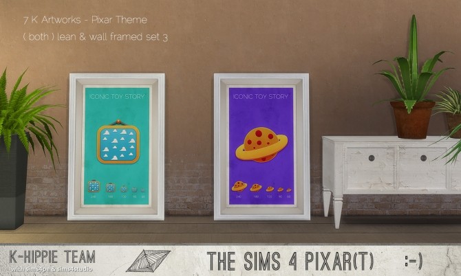 Sims 4 7 K Artworks Pixar Theme set 3 at K hippie