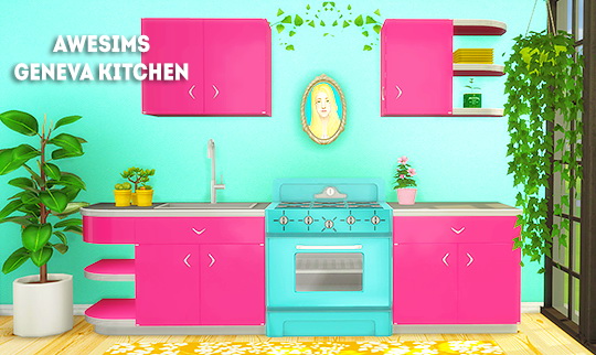 Sims 4 Awesims geneva kitchen recolors at Lina Cherie
