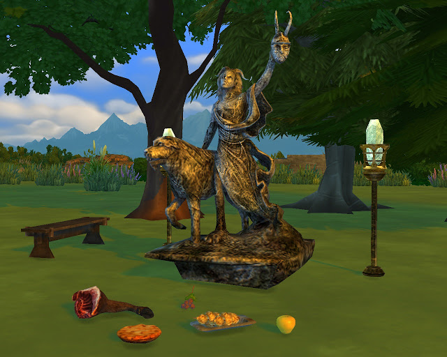 Sims 4 Skyrim statues at Mara45123