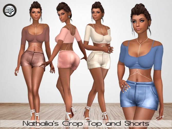 Sims 4 MP Nathalias Crop Top and Short at BTB Sims – MartyP