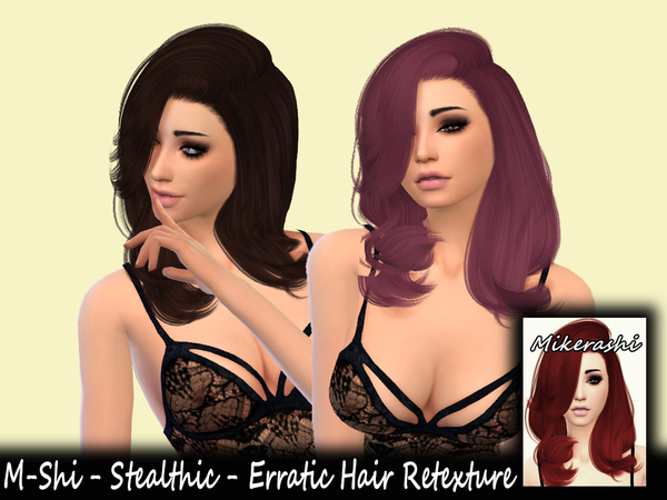 Sims 4 M Shi Stealthic Erratic Hair Retexture by mikerashi at TSR