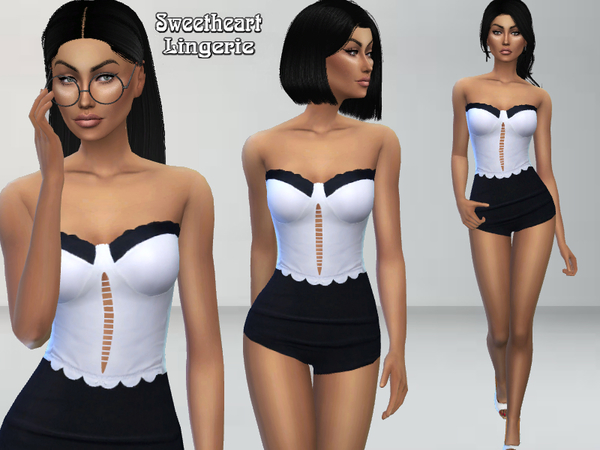 Sims 4 Sweetheart outfit by Puresim at TSR