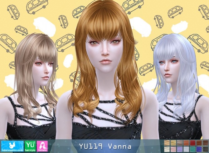 Sims 4 YU119 Vanna hair (Pay) at Newsea Sims 4
