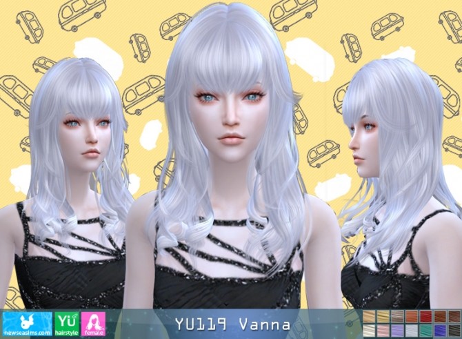 Sims 4 YU119 Vanna hair (Pay) at Newsea Sims 4