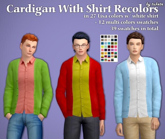 Sims 4 Cardigan With Shirt Recolors at Tukete