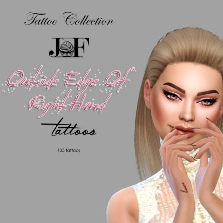 Outside Edge Of Right Hand Tattoos Collection at JFC-Sims