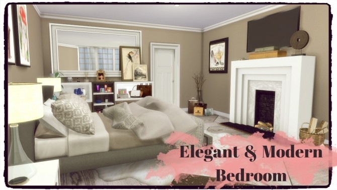 Sims 4 Elegant & Modern Bedroom at Dinha Gamer