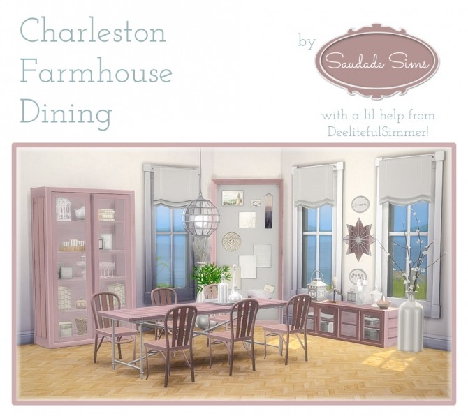Sims 4 Charleston Farmhouse Dining at Saudade Sims