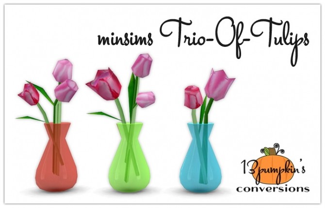 Sims 4 Minsims Trio Of Tulips conversion at 13pumpkin31