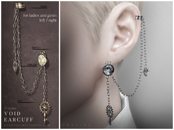 Sims 4 Void Earcuff by Pralinesims at TSR