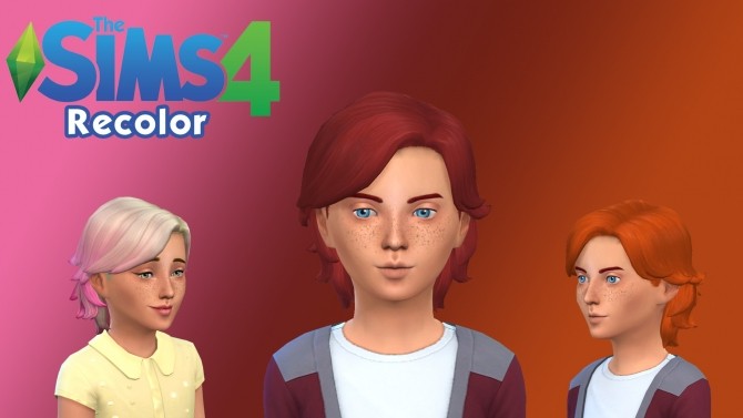 Sims 4 Kids Hair Base Game Recolor by GabrielROnline at SimsWorkshop