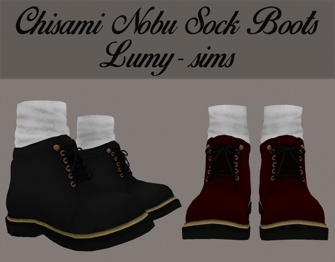 Sims 4 Chisami Nobu Sock Boots updated at Lumy Sims
