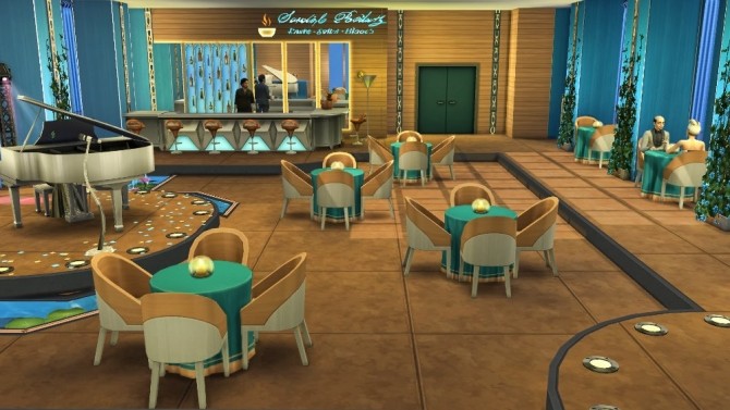 Sims 4 Azure restaurant by fatalist at ihelensims