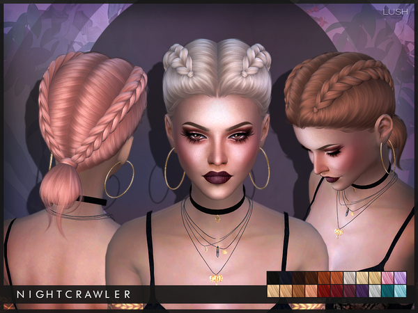 Sims 4 Lush hair by Nightcrawler at TSR