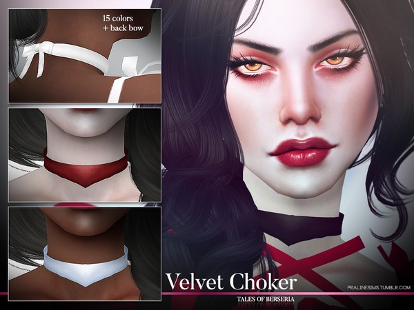 Sims 4 Velvet Choker by Pralinesims at TSR