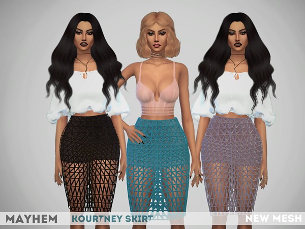 Sims 4 Kourtney Skirt by mayhem sims at TSR