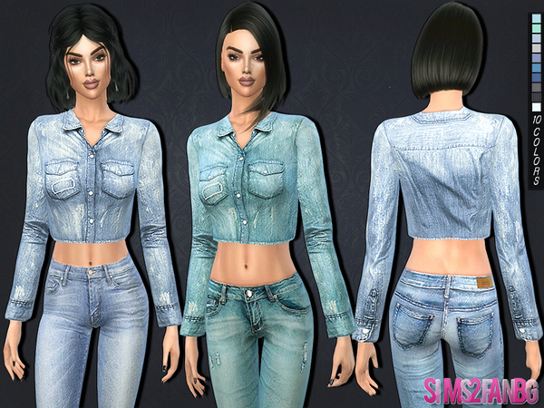Sims 4 211 Denim jacket by sims2fanbg at TSR