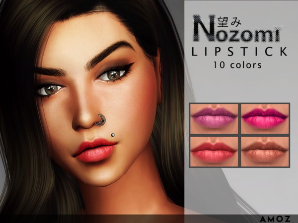 Sims 4 Nozomi Lipstick by Amoz at TSR