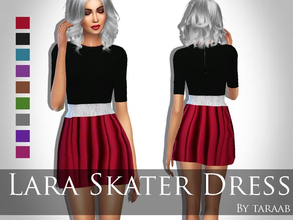 Sims 4 Lara Skater Dress by taraab at TSR