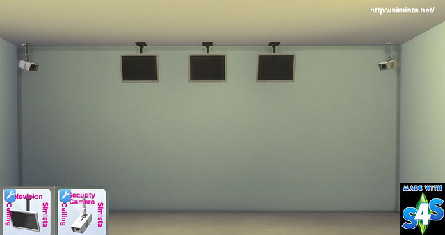 Sims 4 Ceiling Mounted TV and Security Camera Request at Simista