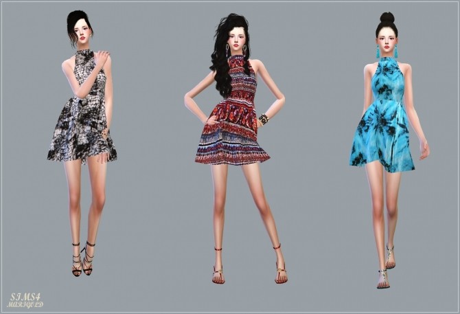 Sims 4 Halter Neck Ethnic Dress at Marigold