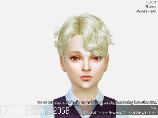 Sims 4 Hair 205B (Newsea) at May Sims