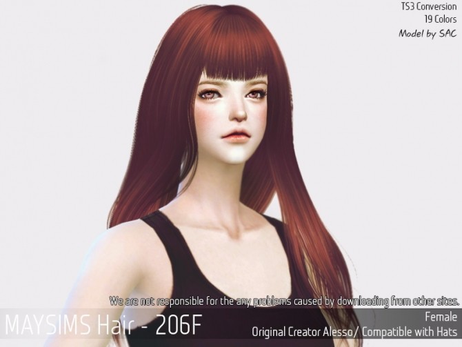Sims 4 Hair 206F (Alesso) at May Sims