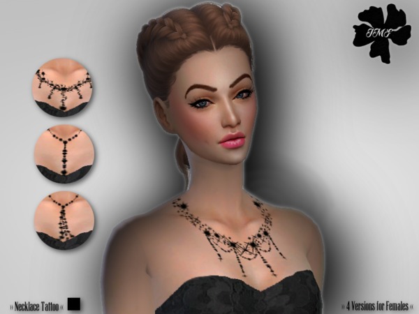 Sims 4 IMF Necklace Tattoo Set by IzzieMcFire at TSR
