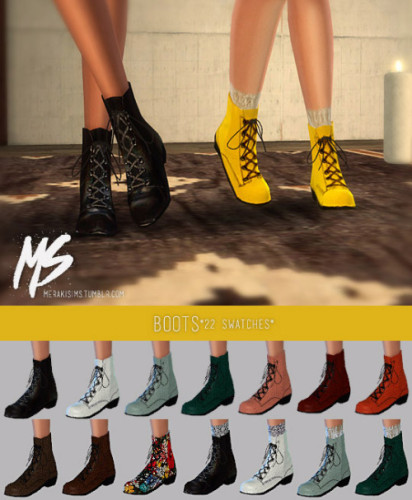 Earrings, tattoo, sunglasses, boots and swimsuit at Merakisims » Sims 4 ...
