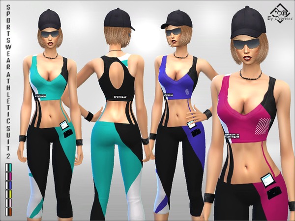 Sims 4 Sportswear Athletic Suit 2 by Devirose at TSR
