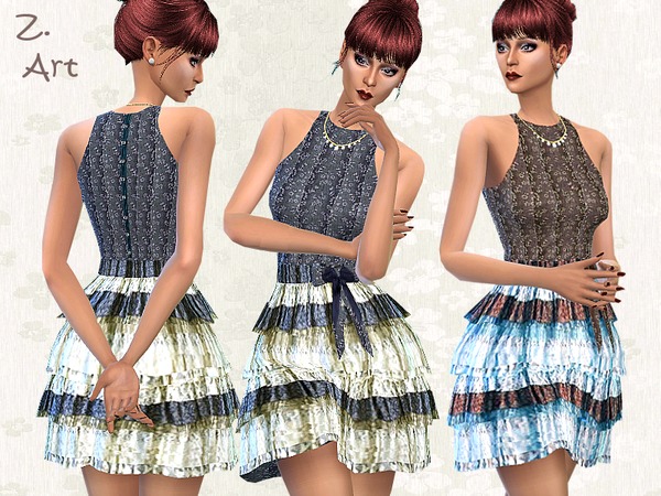 Sims 4 Petticoat dress by Zuckerschnute20 at TSR