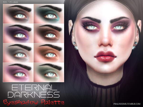 Sims 4 Eternal Darkness Eyeshadow N31 by Pralinesims at TSR