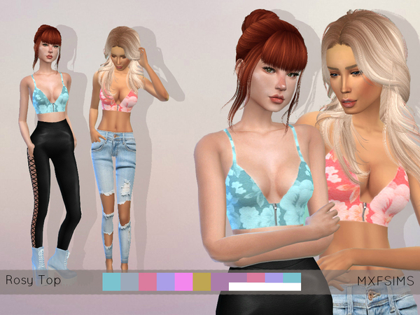 Sims 4 Rosy Top by mxfsims at TSR
