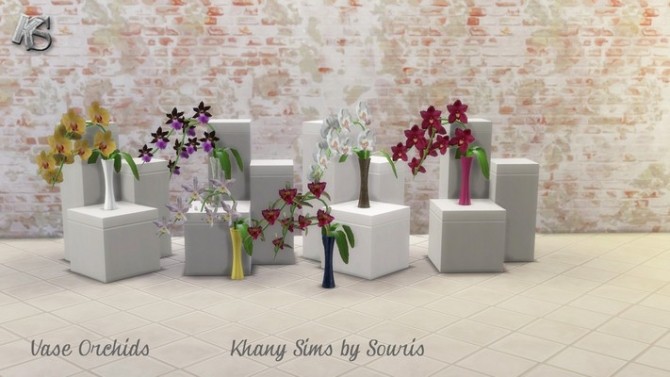 Sims 4 Flowers vases by Souris at Khany Sims