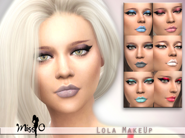Sims 4 Lola face make up by Mis O at TSR