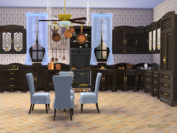 Sims 4 French Quarter Kitchen by ShinoKCR at TSR