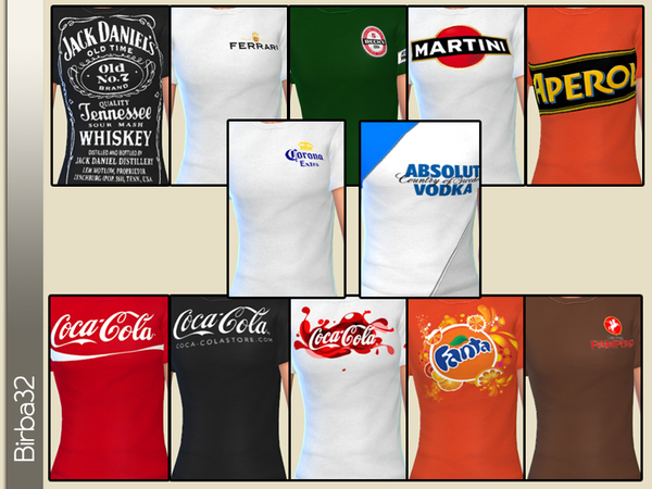 Sims 4 Brand Bar T Shirts by Birba32 at TSR