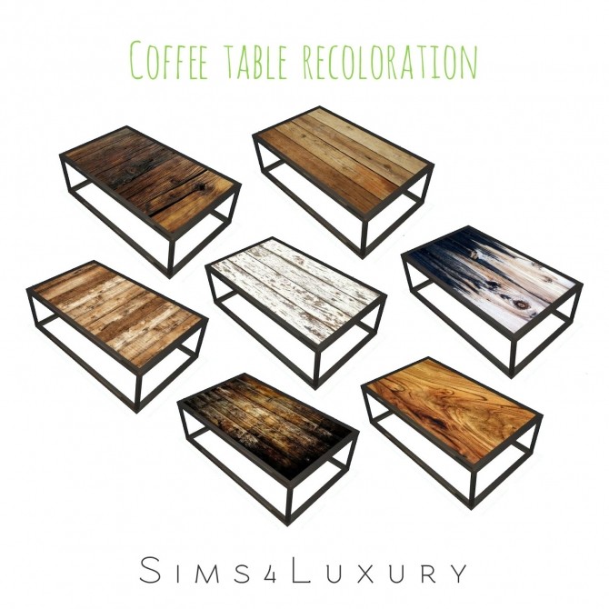 Sims 4 Industrial Chic Living Coffee Table Recolor at Sims4 Luxury