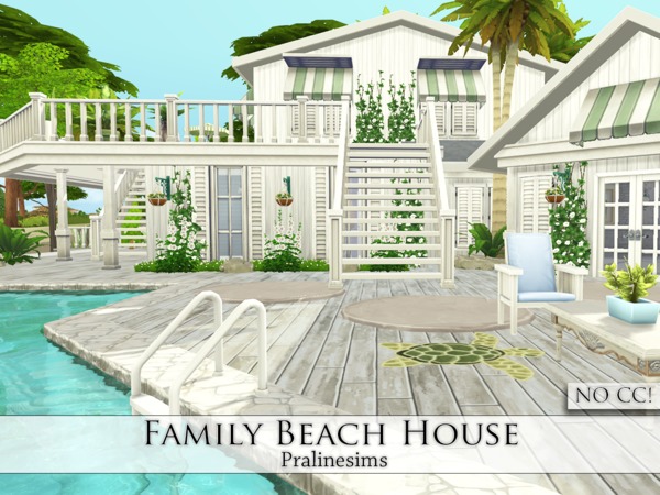 Sims 4 Family Beach House by Pralinesims at TSR