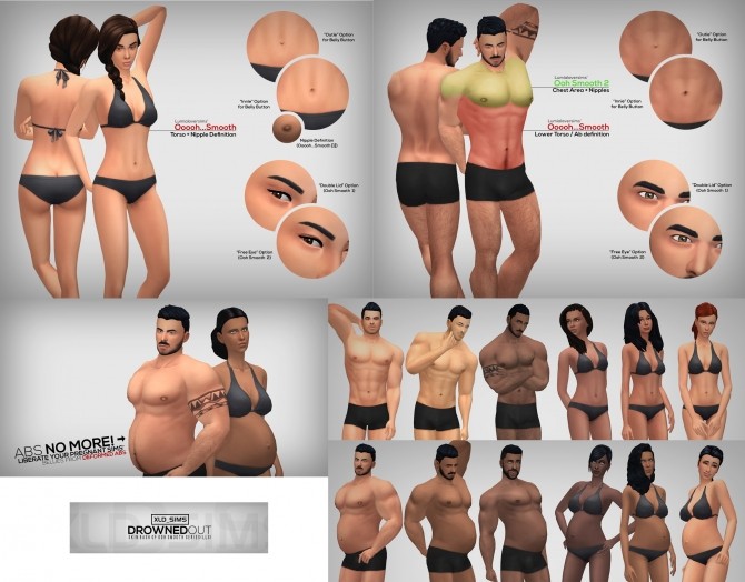 Sims 4 Drowned Out Skin Overlay by Xld Sims at SimsWorkshop