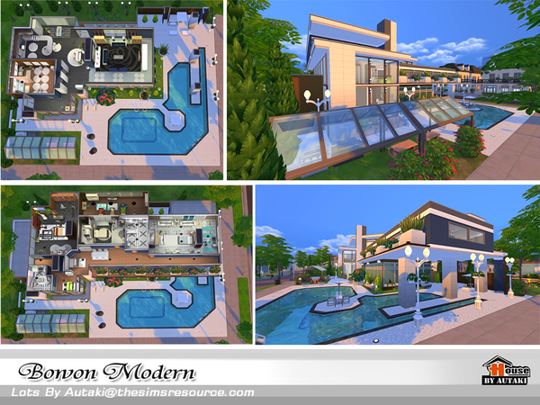 Sims 4 Bowon Modern house by autaki at TSR