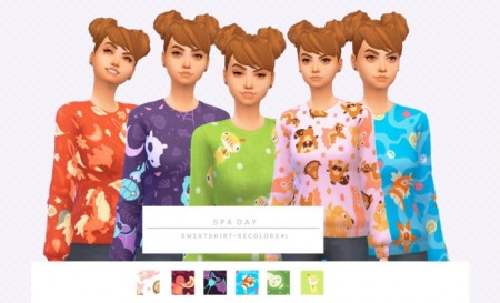 Spa Day Sweatshirt Recolors by asimsfetish at SimsWorkshop