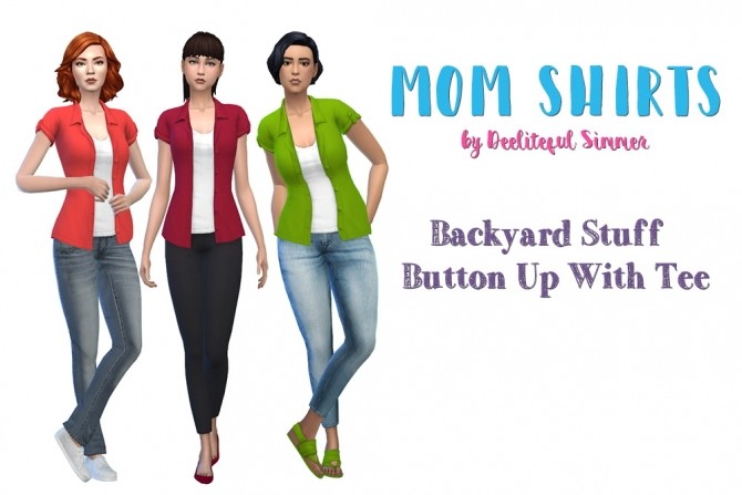Sims 4 46 Recolors of the Backyard Stuff Button Up Shirt by deelitefulsimmer at SimsWorkshop